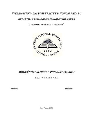 Mogućnost slobode pod diktaturom