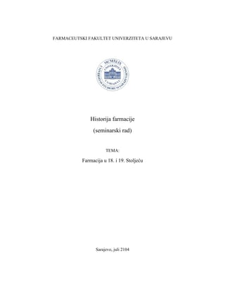 Farmacija u 18. i 19. stoleću