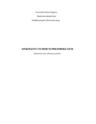 Onkogeni i tumor supresorski geni
