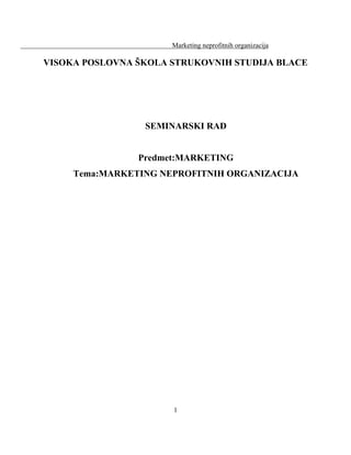 Marketing neprofitnih organizacija