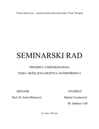 Neželjena dejstva antidepresiva