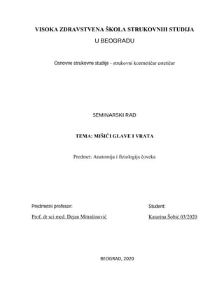 Mišići glave i vrata