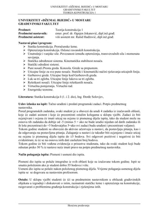 Statika konstrukcije 1