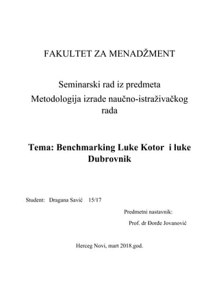 Metodologija izrade naučno-istraživačkog rada