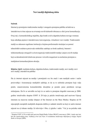 Novi mediji digitalnog doba