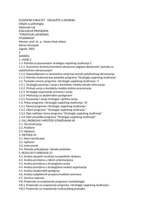 Strategije uspešnog studiranja