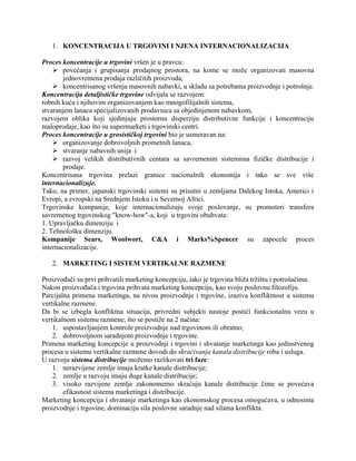 Koncentracija u trgovini i njena internacionalizacija