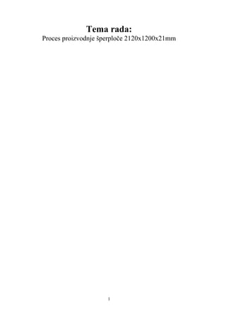 Proces proizvodnje šperploče