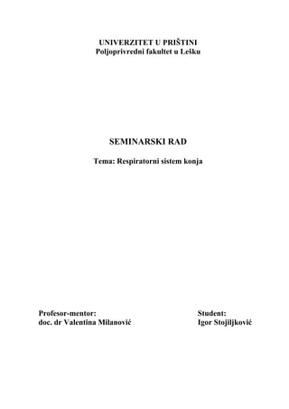 Respiratorni trakt konja