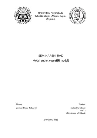 Model entitet veze (ER model)