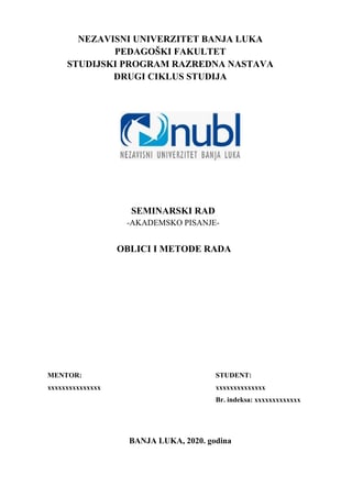 Oblici i metode rada