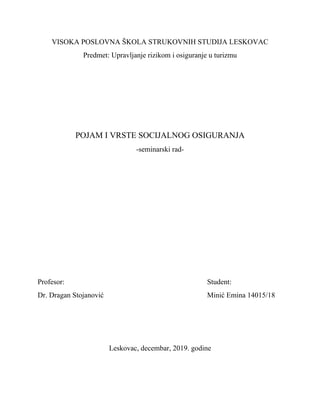 Pojam i vrste socijalnog osiguranja