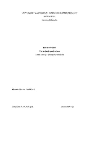 Značaj i upravljanje znanjem