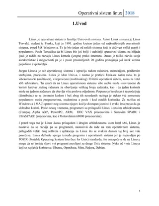 Operativni sistem linux: analiza i pregled