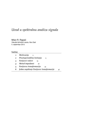 Uvod u spektralnu analizu signala