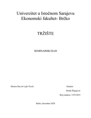 Tržište: seminarski rad