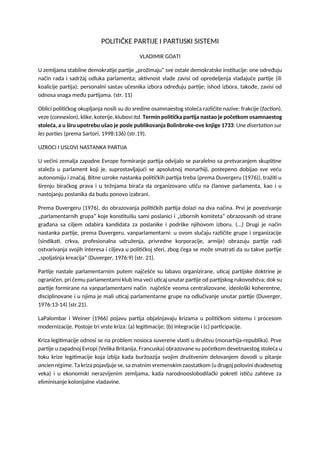 Političke partije i partijski sistemi