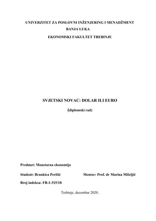 Svetski novac: dolar ili euro