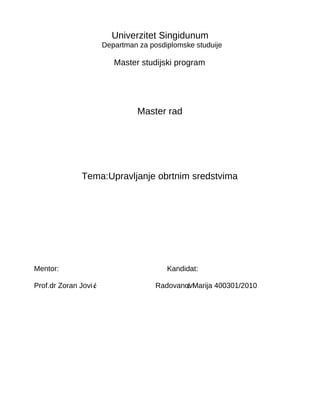 Upravljanje obrtnim sredstvima