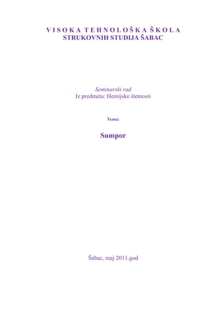 Sumpor: uticaj na životnu sredinu i metode uklanjanja