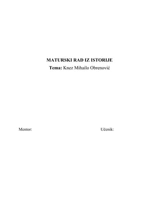 Knez Mihailo Obrenović