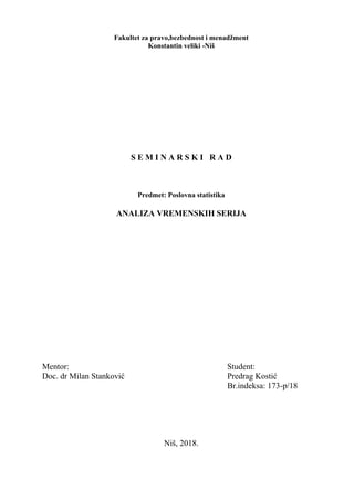 Analiza vremenskih serija