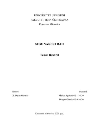 Biodizel: proizvodnja, prednosti i uticaj na okolinu