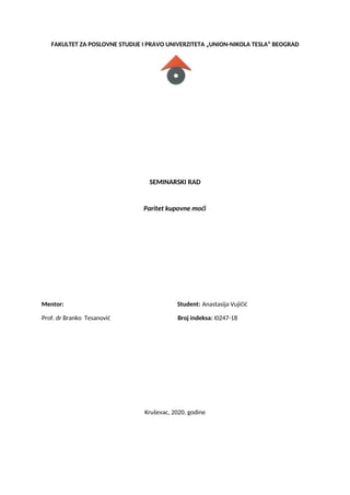 Paritet kupovne moći