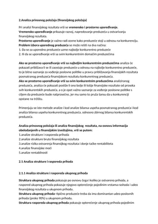 Analiza  finansijskih izveštaja