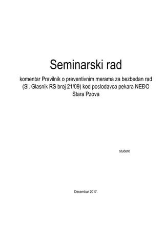 Pravilnik o preventivnim merama BZR