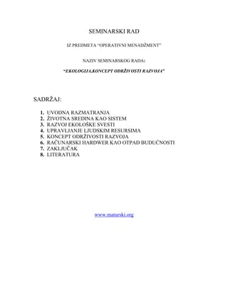 Ekološki menadžment