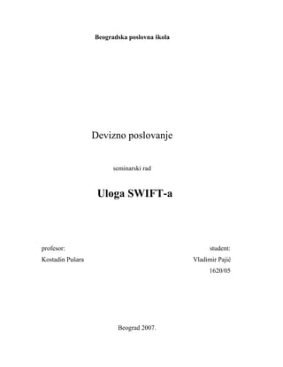 Uloga SWIFT-a: seminarski rad