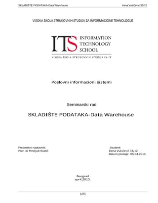 Skladište podataka – Data warehouse