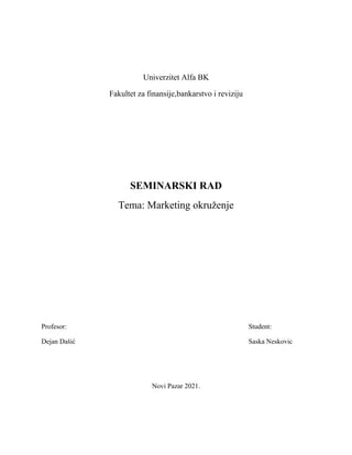 Marketing okruženje