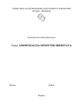 Amortizacija osnovnih sredstava