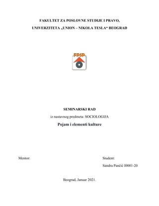 Pojam i elementi kulture
