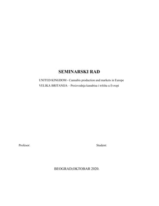 Proizvodnja kanabisa i tržišta u Evropi