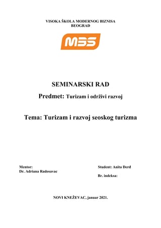 Turizam i održivi razvoj