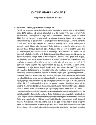 Politička istorija Jugoslavije