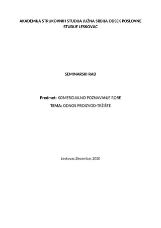 Odnos proizvod-tržište