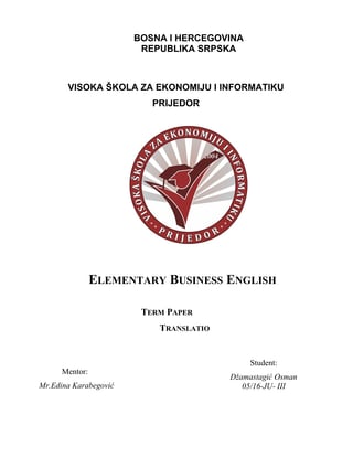 Programiranje računara: elementarni poslovni engleski