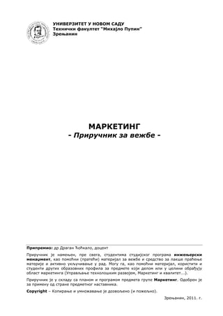 Marketing – Priručnik za vežbe