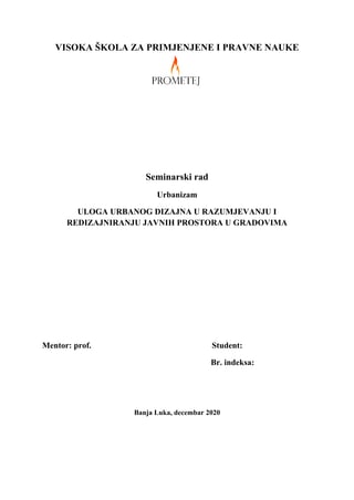 Dizajn kodovi javnih prostora u gradu