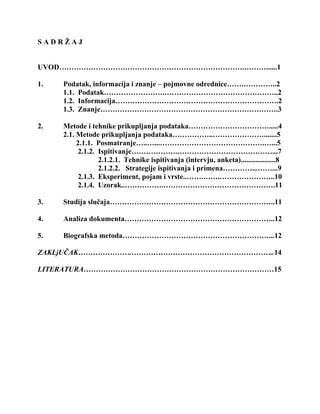 Metode prikupljanja empirijskih podataka