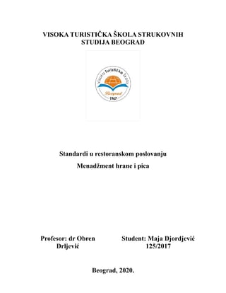 Standardi u restoranskom poslovanju