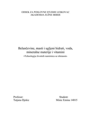 Sastav životnih namirnica