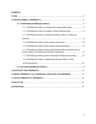 Pojam i podela troškova: analiza i klasifikacija
