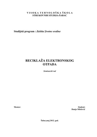 Reciklaža elektronskog otpada