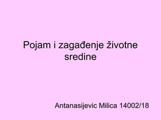 Pojam i zagadjenje životne sredine