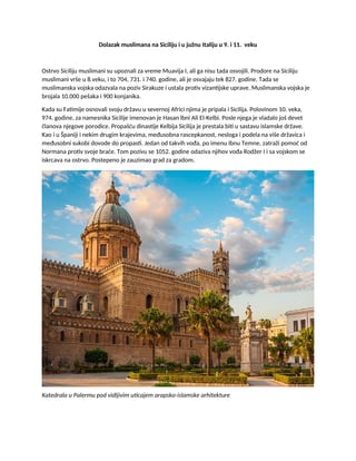Dolazak muslimana na Siciliju i u južnu Italiju u 9. i 11.  veku